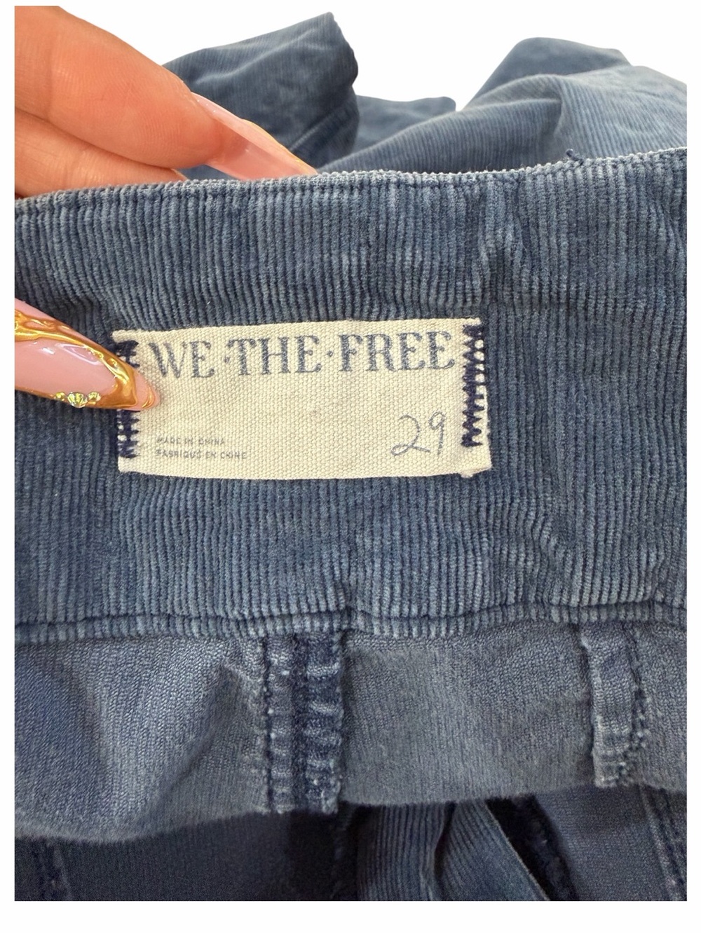 Free People We The Free Jayde Flare Corduroy Pants Slate Blue Size 29 - Picture 4 of 11